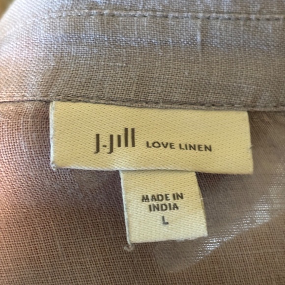 J. Jill Love Linen Periwinkle Blue Linen Tiered Long Sleeve Top Women's Size L - Picture 10 of 12
